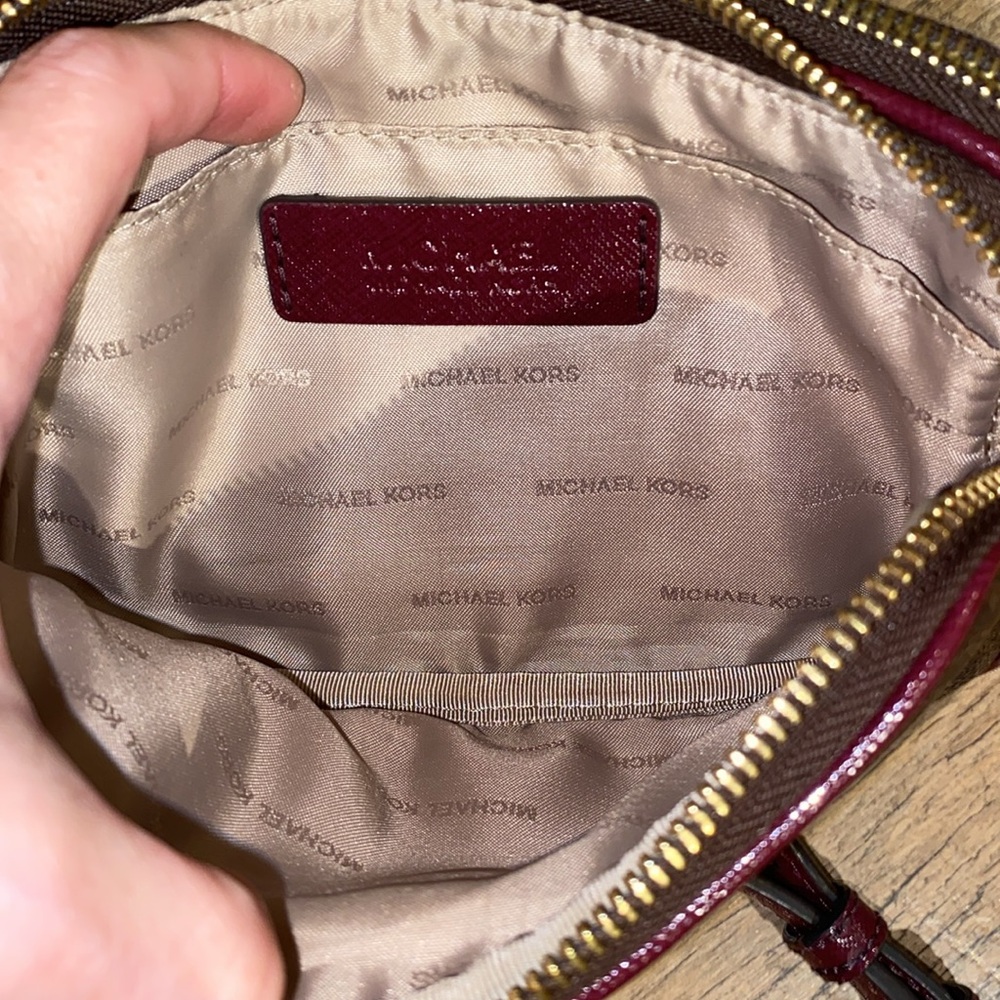 Michael Kors Brown and Burgundy Crossbody Bag - Picture 9 of 10